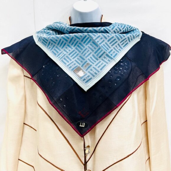 Dunhill  &  Roberta Di Camerino  Mini Scarf/Handkerchief 19" x19" Stripe (Sc21) - Picture 4 of 12
